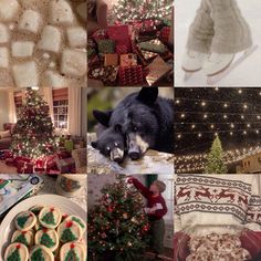 a collage of christmas themed items including cookies, sweaters and other holiday decorations