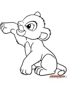 the lion cub from disney's jungle animals coloring pages for kids to print and color