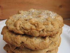 three oatmeal cookies stacked on top of each other