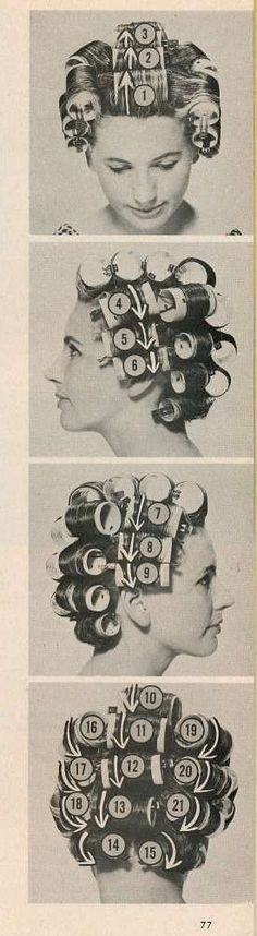 1950s Roller Set, Curler Set Pattern, Where To Put Hair Rollers, Soft Feminine Accessories, Wet Hair Rollers, Curler Pattern Hair Roller, How To Put On Hair Rollers, How To Use Rollers In Hair Tutorials, How To Put In Hair Rollers