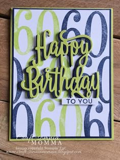 a birthday card with the words happy 60th to you written in cursive font