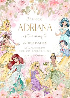 the princess aurora birthday party poster