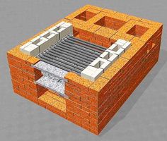 an image of a brick building being built with bricks and cements on the ground