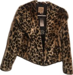 Fitted Faux Fur Outerwear In Leopard Print, Fitted Leopard Print Faux Fur Outerwear, Chic Leopard Print Winter Outerwear, Fitted Leopard Print Winter Outerwear, Fitted Leopard Print Fur Coat For Fall, Chic Fitted Leopard Print Outerwear, Cheetah Fur Coat, Fur Coat, Jackets & Coats