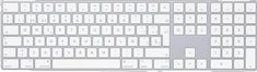 an apple keyboard with white keys on it