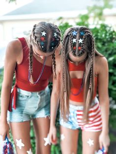 Cute 4th Of July Hairstyles, 4th Of July Hairstyles, July Hairstyles, Football Season Outfits, 4th Of July Pics, Spirit Week Outfits