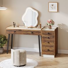 6 - Drawers Makeup Vanities, 55 Dressing Table With Cabinet(Without Mirror) Tribesigns Rustic Dressing Table, Table With Cabinet, Makeup Vanities, Makeup Vanity Desk, Vanity Bedroom, Desk Cabinet, Makeup Table Vanity, Make Up Desk Vanity, Bedroom Accent