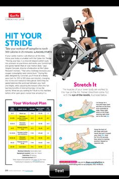 an advertisement for a gym machine with instructions on how to use it and how to use it