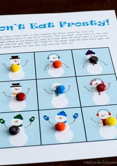 an activity for children to learn how to make snowmen