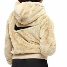 Questions? Leave A Comment Below! Faux Fur Nike Jacket, Fur Hoodie Jacket, Faux Fur Hoodie, Nike Looks, Cozy Jacket, Women's Sportswear, Fur Hoodie, Nike Zip Up, Nike Fashion