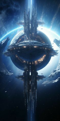 an image of a sci - fi city in the sky