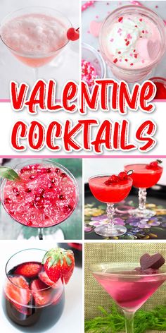 valentine cocktails collage with text overlay