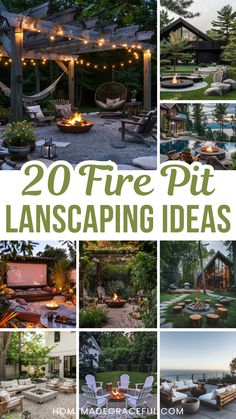 fire pit landscaping ideas Diy Camp Fire Pit, Backyard Design With Fire Pit, Backyard Small Fire Pit Ideas, Outdoor Firepit Areas, Small Outdoor Patio Ideas With Fire Pit, Pergola Over Fire Pit Patio Ideas, Black Gravel Fire Pit Area, Landscape With Fire Pit, Backyard Firepits Concrete