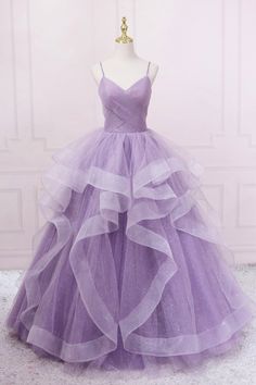 Purple Tulle Long Prom Dress Red Tulle Prom Dress, Sparkly Ball Gown, Prom Dress Purple, Tulle Long Prom Dress, Purple Tulle, Purple Evening Dress, Formal Prom Dresses Long, Purple Prom, A Line Evening Dress