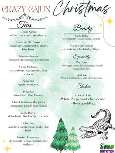 the christmas menu for crazy cajun