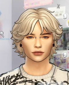 an animated image of a young man with blonde hair and piercings on his nose