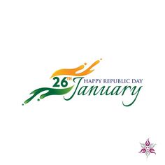 happy republic day logo with the colors of india and pakistan