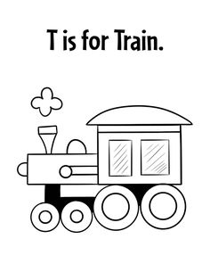 a train with the words t is for train