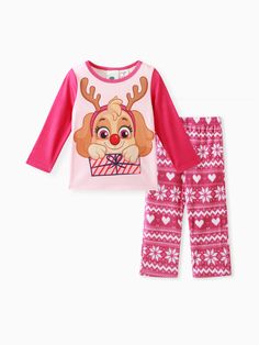 * Soft and comfy
* Long-sleeve 
* Polar Fleece Pants 
* Each size includes: 1 Tops + 1 Pants
* Top: 96% Polyester, 4% Spandex
* Bottom: 100% Polyester
* Machine wash, tumble dry
* Imported
* Officially Licensed Nickelodeon PAW Patrol Merchandise Paw Patrol Nickelodeon, Sleepwear Sets, Fleece Pants, Polar Fleece, Paw Patrol, Polyester Spandex, Toddler Boys, Hot Pink, Pajamas