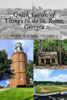 an old photo with the words quick guide of things to do in rome, georgia