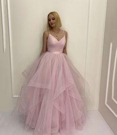 Prom Dresses A Line, Pink Princess Dress, Prom Dresses Long Pink, Ball Gown Dress, Elegant Prom Dresses, Long Prom Dresses, Sweet 16 Dresses, Dreamy Dress, Pink Tulle