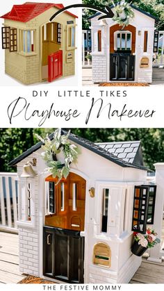 the diy little tikes playhouse makeover is an easy and fun project for kids