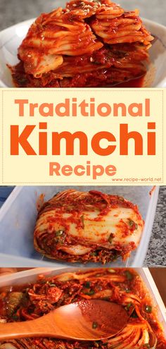 the recipe for traditional kimchi is shown here