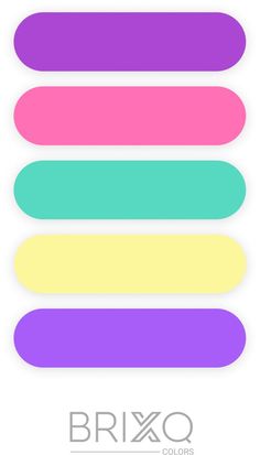 the logo for brixo colors is shown in three different colors, including pink, yellow