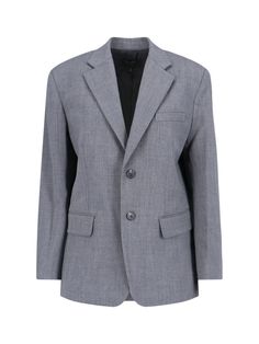 Nili Lotan single-breasted blazer in gray wool blend, classic lapels, chest pocket, two-button closure, two front flap pockets, buttons on the cuffs, back central split, and straight hem. Composition: 53% Polyester, 43% Virgin Wool, 4% Elastane Zegna Shoes, Nili Lotan, Fashion Business, Fashion Pieces, Breasted Blazer, Yoga Wear, Gray Jacket, Bridal Shoes, Business Fashion