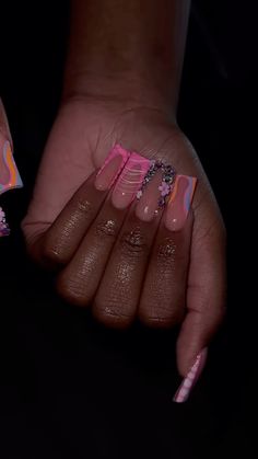 Cute Nails Acrylic Black Women, Black Women Acrylic Nails, Cute Nails For Black Women, Nails For Black People, Nails Acrylic Extra, Nail Designs Black Women, Acrylic Nails Black Women, Nail Ideas Black Women, Vacation Nails Black Women