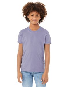 Youth Jersey Short Sleeve T-Shirt - DARK LAVENDER - L | Bella + Canvas Youth Jersey T-Shirt in Dark Lavender Size Large | Cotton CVC, CV, BCCVC, B, BC Dark Lavender, Usa Outfit, Shirt Printing, Ribbed Bodysuit, Neon Color, Kids Outfits Girls, Blank Canvas, Jersey Tee, Heather Black