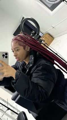 Large Knotless Burgundy, Burgundy Alicia Keys Braids, Red Braiding Hairstyles, Red Large Knotless Braids, Color Braids Ideas, Burgundy Braids Black Women, Braids Styles For Kids, Burgundy Knotless