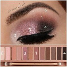 Naked 3 Shadow guide! Eyes Make Up Mata, Bentuk Alis, Make Up Inspiration, Valentines Day Makeup, Valentines Makeup, Smink Inspiration