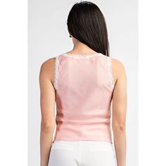 Get ready to turn heads in this playful and flirty Sleeveless Satin Top With Lace Edge. Made with luxurious satin and delicate lace trim, this top is the ultimate blend of comfort and style. Perfect for a night out or a casual day look, this top will elevate any outfit and leave you feeling confident and chic. Pink Satin Top, Baby Pink Satin, Short Loungewear, Satin Top, Lace Edging, Romper Pants, Pink Satin, Dress Accessories, Sweater Jacket