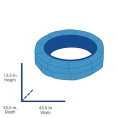 a blue ring is shown with measurements for the size and width in front of it