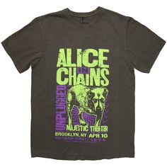 Officially Licensed ALICE IN CHAINS T-ShirtJoin the ranks of die-hard Alice In Chains fans with our exclusive, officially licensed band t-shirt. Made from premium fabric, this stylish and comfortable tee pays homage to the titans of grunge. Express your passion for rock with every wear!Features and BenefitsAuthenticity: Officially licensed merchandise ensures you're supporting the band you love with every purchase.Quality: Made from a comfortable, durable 100% cotton fabric, this shirt is perfec Alice In Chains Unplugged, Dog Snow, Brand Owner, Dog Wash, Snow Dogs, Alice In Chains, Short Styles, Grey Wash, Band Tees