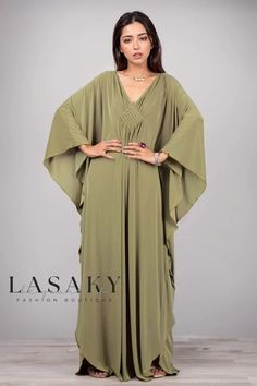 Lasaky - Premium Womens Relaxed-Fit Beach Cover-Up Kimono Rashguard Swimsuit Soft Green Dress, Green Kaftan, Gala Gown, Green Kimono, Long Green Dress, Vibrant Dress, Dress Kimono, Mode Kimono, Dress Kaftan