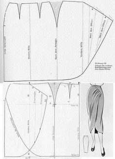 the front and back view of a dress pattern