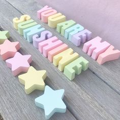 colorful wooden letters spelling out the word star