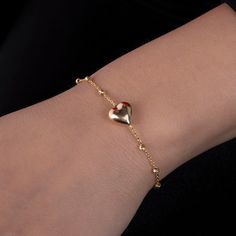 "New dainty Gold Heart Bracelet. A perfect gift for special occasions, or for yourself. ★1 YEAR WARRANTY★ Our products are plated with a thick layer of 14k solid gold on sterling silver (925K) silver, made with a special technique called \"vermeil\". All our jewelries are guaranteed for one year against tarnishing and deterioration. Provided that they are protected from water, soap and chemicals, they can be used for many years with their first day appearance. Our products are the best alternati Adjustable Heart Bracelet With Jubilee For Valentine's Day, Adjustable Heart Jubilee Bracelet For Valentine's Day, Adjustable Jubilee Heart Bracelet For Valentine's Day, Heart Bracelet With Extender As Gift, Adjustable Jubilee Chain Bracelet For Valentine's Day, Heart-shaped Adjustable Chain Bracelet For Anniversary, Gold Bracelet With Adjustable Chain For Valentine's Day Gift, Heart-shaped Anniversary Bracelet With Adjustable Chain, Elegant Hypoallergenic Heart-shaped Charm Bracelet