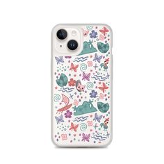 an iphone case with different designs on it