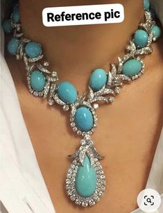 This is premium quality turquoise necklace set with earrings  A statement necklace set! Turquoise Statement Necklace, David Webb, Handmade Jewelry Gift, Turquoise Stones, A Necklace, Fabulous Jewelry, Gorgeous Jewelry, Schmuck Design, Turquoise Jewelry