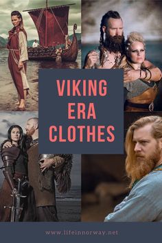 a collage of viking era clothes with the words viking era clothing on it and images of people