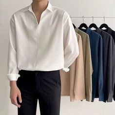 Warm good size material polyester No Collar Shirt Men, Silk Shirts For Men, Collars Shirt, White Collared Shirt Outfit, Silk Shirt Men, Pullover Outfit, White Shirt Men, 150 Lbs, Men Stylish Dress