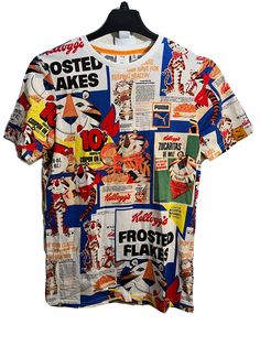 PUMA X FROSTED FLAKES AOP [537283 02] ALL OVER PRINT T SHIRT TONY TIGER SZ S | eBay Casual Patterned T-shirt With Graphic Print, Multicolor All Over Print Crew Neck T-shirt, Trendy Multicolor All Over Print T-shirt, Trendy Multicolor All-over Print T-shirt, Retro Blue Printed T-shirt, Patterned Crew Neck Printed T-shirt, Cotton Sublimation Printed Streetwear, Trendy Cotton T-shirt With All Over Print, Casual Multicolor All Over Print T-shirt