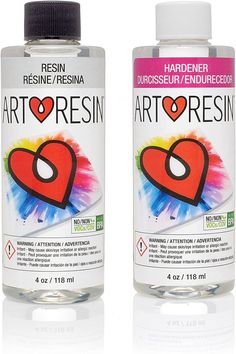 two bottles of artofresin on a white background