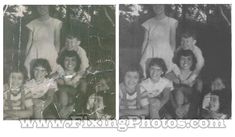 an old black and white photo of people posing for pictures with their children in the woods