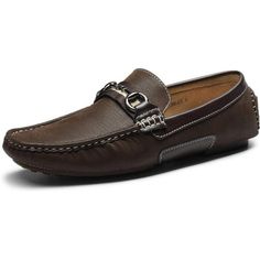 100% Pu Slip-On Loafers Allows For Quick And Easy On And Off Lightweight Loafers Designed With Moc Toe And Stitching Vamp Latex Cushioned Footbed For All-Day Comfort Durable Tpu Outsole Provides Enhanced Traction And Flexibility Loafers Suitable For Driving, Party, Walking And Leisure Time And City Around Brown Slip-on Boat Shoes For Fall, Brown Round Toe Boat Shoes For Spring, Brown Slip-on Flat Loafers, Brown Slip-on Boat Shoes For Work, Brown Flat Heel Moccasins For Business Casual, Brown Flat Slip-ons For Business Casual, Brown Moccasins For Business In Spring, Brown Business Moccasins For Spring, Spring Brown Loafers For Business Casual