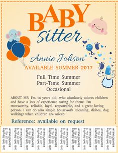 a baby shower flyer with an orange background and blue balloons on the bottom right hand corner