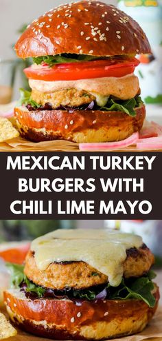 mexican turkey burgers with chili lime mayo are the perfect way to get dinner done